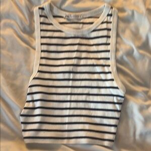 Zara Black and White Striped Crop Top